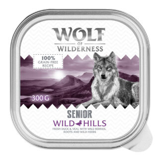 Wolf of Wilderness Senior - Duo-Protein Rezeptur 6 / 24 x 300 g Schale - 24 x 300 g: Green Fields - Lamm & Huhn
