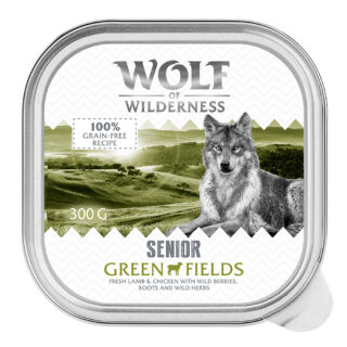 Wolf of Wilderness Senior - Duo-Protein Rezeptur 6 / 24 x 300 g Schale - 6 x 300 g: Mixpaket (3x Lamm & Huhn, 3x Ente & Kalb)