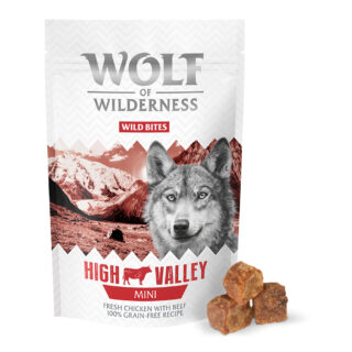Wolf of Wilderness Snack - Wild Bites 180 g - High Valley - Rind (Monoprotein)