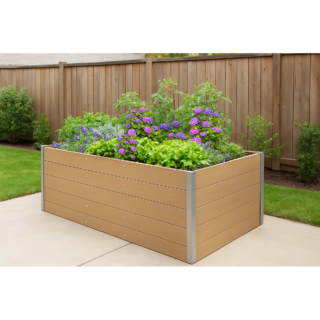 XL-Hochbeet WPC sand 200 x 100 x 75 cm