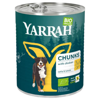 Yarrah Bio Nassfutter Dose 6 x 820 g - Bio-Rind mit Bio-Brennnessel & Bio-Tomate