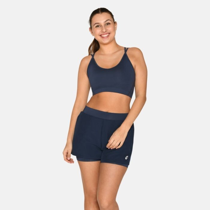Zebdia Damen Sport-BH Slim Strap XS – Blauer Lauf- und Trainings-BH mit optimalem Halt für aktive Frauen
