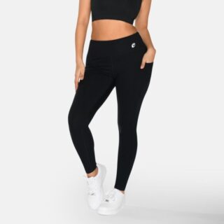 Zebdia Long Tights M – Damen Lauf- und Trainingstight, bequem, flexibel in Schwarz